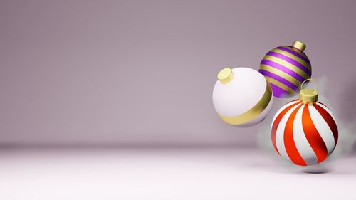 Close-up of multi colored balloons on table