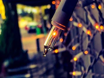 Close-up of illuminated lamp