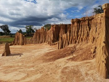 Panoramic view of desert against sky