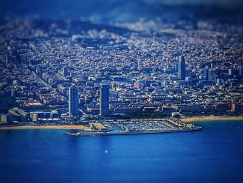 Aerial view of city buildings