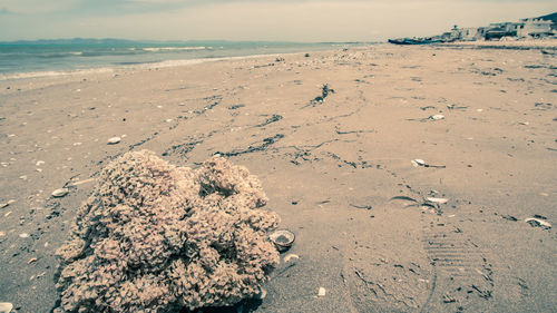 High angle view of beach against sky