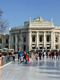 People walking in city