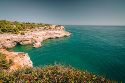 Coastal landscape, lighthouse.