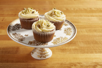 Close-up of cupcakes on table