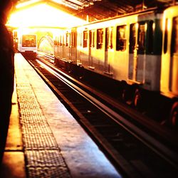 Train at railroad station platform