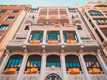 Low angle view of building against clear sky