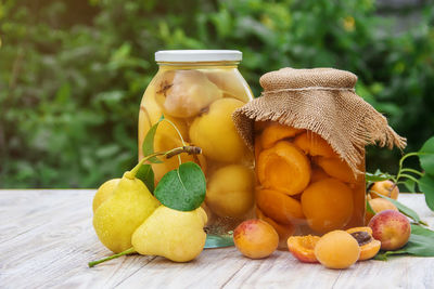 Close-up of fruits on table