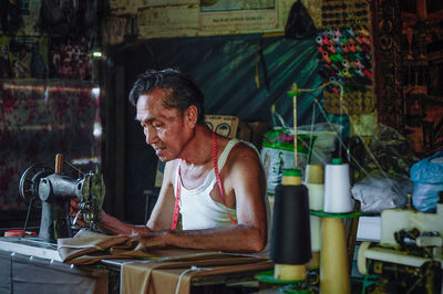 Man working at construction site