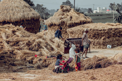 People enjoying on field