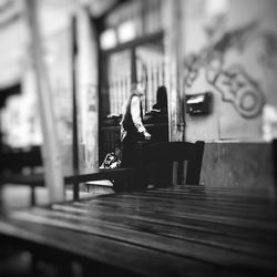 Man sitting on stage