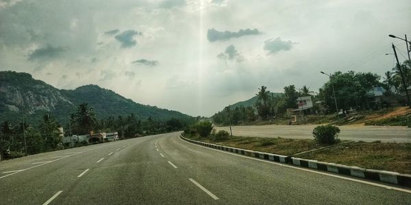 Panoramic view of road against sky