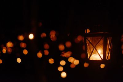 View of illuminated lights at night