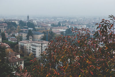 High angle view of townscape against sky