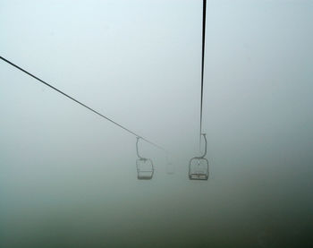 Overhead cable car in winter