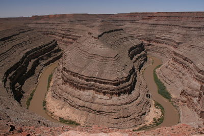 High angle view of horseshoe bend