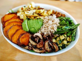 Close-up of food in bowl on table