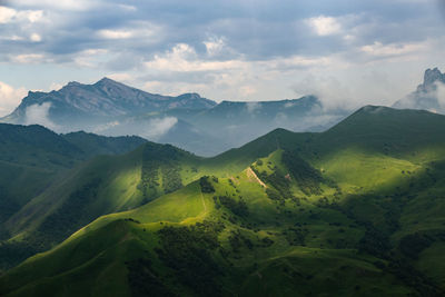 Scenic view of mountains against sky