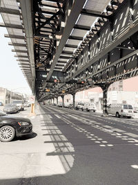 Cars on road in city