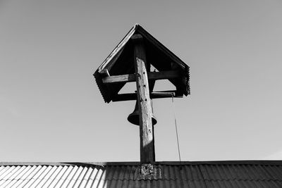 Low angle view of roof against clear sky