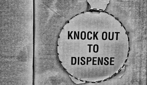 Close-up of information sign