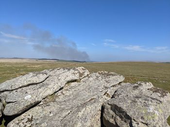 Scenic view of rocky landscape against sky