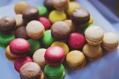 High angle view of multi colored candies