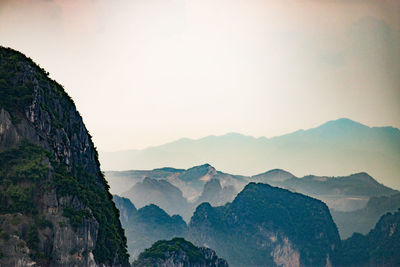 Scenic view of mountains against clear sky