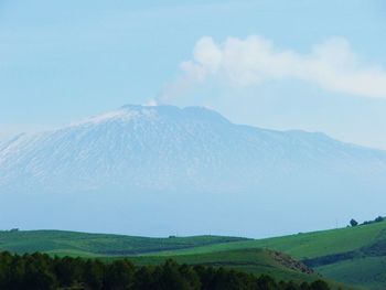 Scenic view of mountains against sky