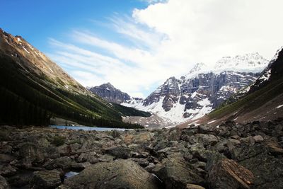 Scenic view of mountains against sky