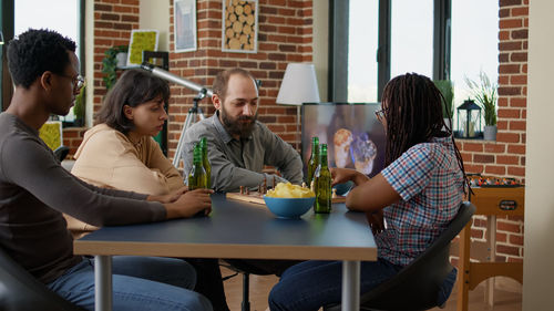 Business colleagues working at office