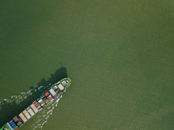 High angle view of umbrella on water