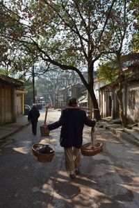 Man walking on footpath