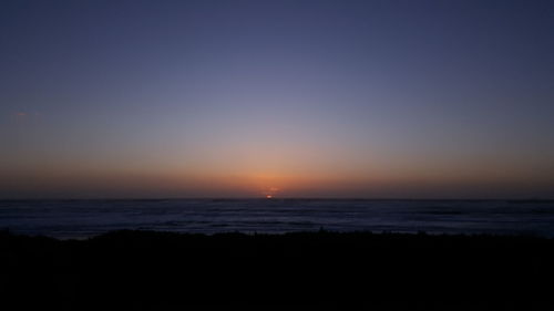 Scenic view of sea at sunset