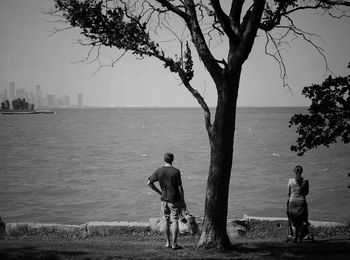 Woman standing on beach