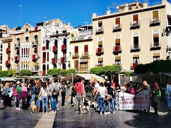 Crowd at town square