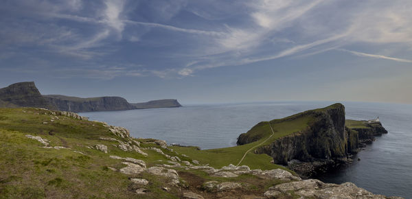 The coastline at neist point on the isle of skye, scottish highlands, uk