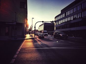 Cars on road in city