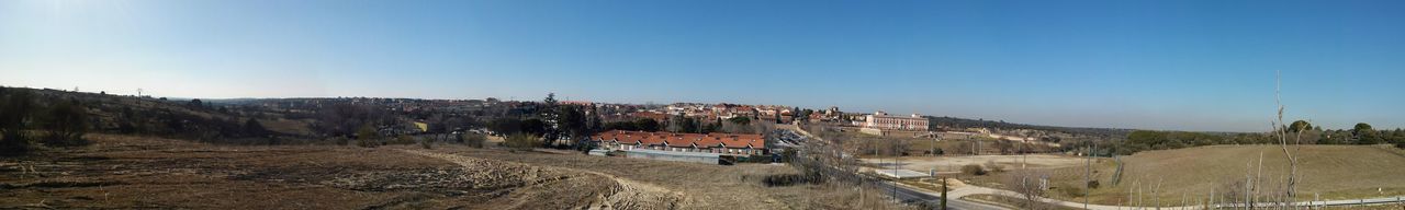 Panoramic view of landscape against clear sky