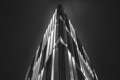 Low angle view of building against sky at night