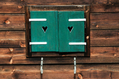 Close-up of closed wooden door