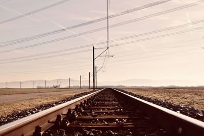 Railroad tracks against sky