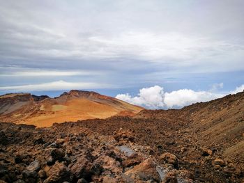 Scenic view of arid landscape against sky