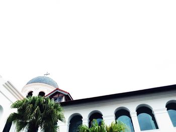 Low angle view of built structure against clear sky