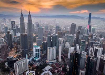 Aerial view of buildings in city