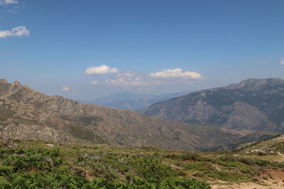 Scenic view of mountains against sky