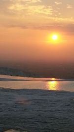 Scenic view of sea at sunset