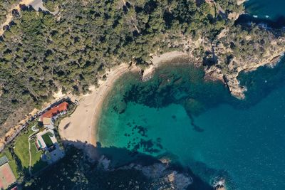 Blue water beach cove of the mediterranean sea, on the costa brava of spain