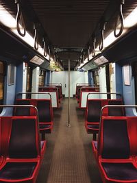 Interior of empty train