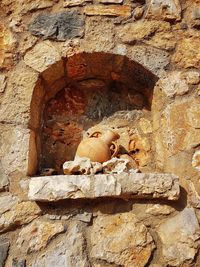 Low angle view of a buddha statue