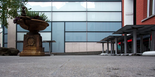 Statue in front of building